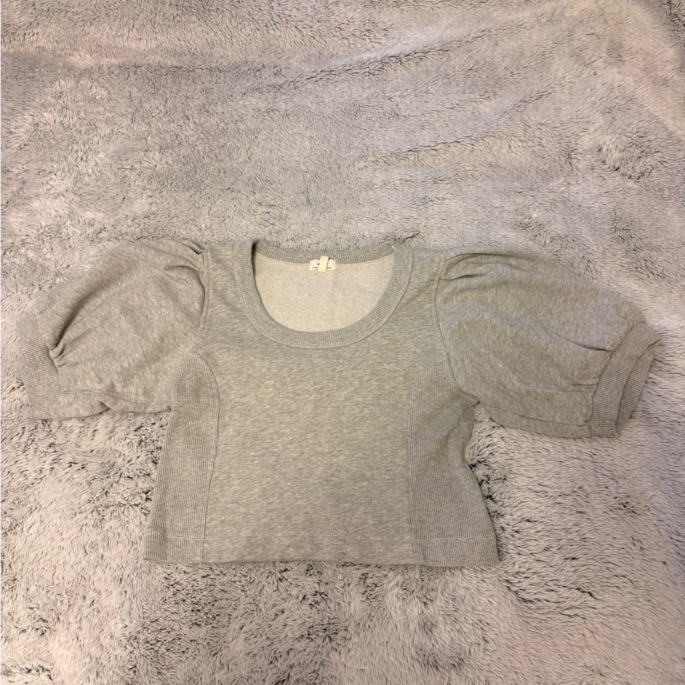 Aerie Grey Puffy Sleeve Shirt Brand New Size Small